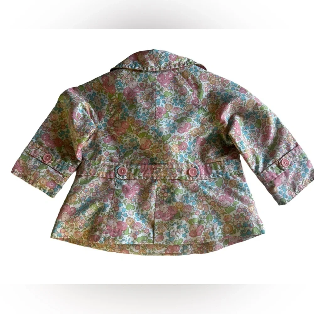 Oshkosh vintage jacket with pink, blue and green floral design size 2T